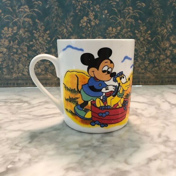 Vintage Disney Mickey and Pluto Ceramic Mug - Picture 2 of 5
